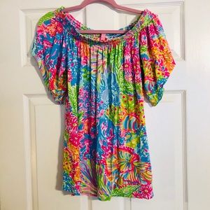 Lily Pulitzer off the shoulder top.